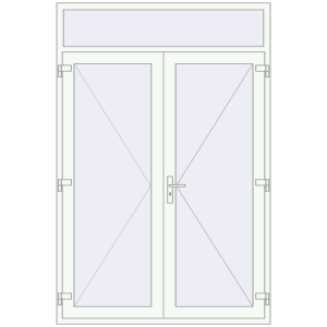 Купити Вхідні двері 1600x2400 мм REHAU Brillant-Design Білий (RAL 9016) з двох сторін