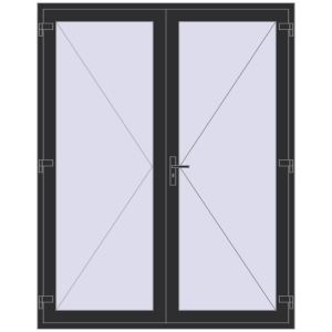 Купити Вхідні двері 1800x2280 мм REHAU Euro-Design 60 ANTHRACITE_GREY_GLATT з двох сторін