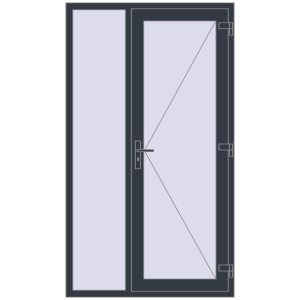 Купити Вхідні двері 1200x2100 мм REHAU Euro-Design 60 ANTHRACITE_GREY_STRUKTURAL з двох сторін