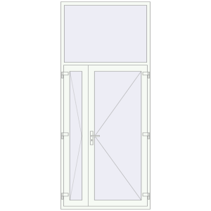 Купити Вхідні двері 1300x3000 мм REHAU Brillant-Design Білий (RAL 9016) з двох сторін