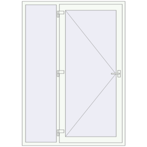 Металопластикові вхідні двері 1500x2100 мм З лівою боковиною (комплектація: За замовчуванням). Вид зсередини Купити Вхідні двері 1500x2100 мм REHAU Euro-Design 60 Білий (RAL 9016) з двох сторін