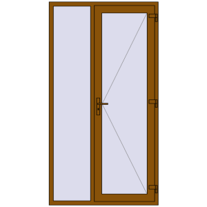 Купити Вхідні двері 1280x2380 мм REHAU SYNEGO GOLDEN OAK ззовні
