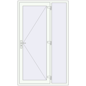Купити Вхідні двері 1290x2150 мм REHAU Brillant-Design Білий (RAL 9016) з двох сторін