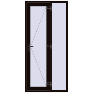 Купити Вхідні двері 1040x2200 мм REHAU Euro-Design 60 BLACK_BROWN з двох сторін