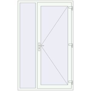 Купити Вхідні двері 1360x2200 мм REHAU Euro-Design 60 Білий (RAL 9016) з двох сторін