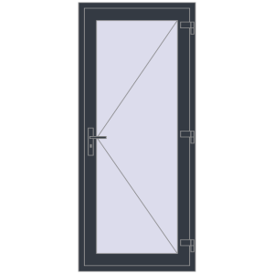 Купити Вхідні двері 850x1950 мм REHAU Euro-Design 60 ANTHRACITE_GREY_STRUKTURAL з двох сторін