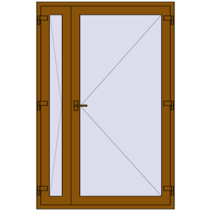 Купити Вхідні двері 1400x2100 мм REHAU Euro-Design 60 GOLDEN OAK з двох сторін