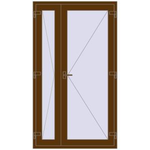 Купити Вхідні двері 1200x2100 мм REHAU Brillant-Design WALNUT з двох сторін