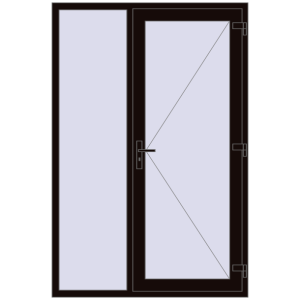 Купити Вхідні двері 1400x2100 мм REHAU Brillant-Design BLACK_BROWN з двох сторін