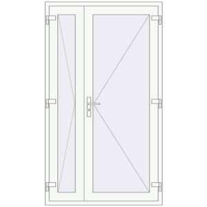 Купити Вхідні двері 1200x2100 мм REHAU Euro-Design 60 Білий (RAL 9016) з двох сторін