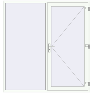 Купити Вхідні двері 2000x2100 мм REHAU Brillant-Design Білий (RAL 9016) з двох сторін