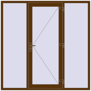 Купити Вхідні двері 2000x2000 мм REHAU Euro-Design 60 WALNUT з двох сторін