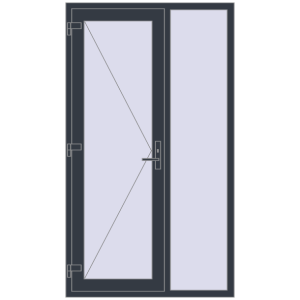 Купити Вхідні двері 1200x2100 мм REHAU Euro-Design 60 ANTHRACITE_GREY_STRUKTURAL з двох сторін