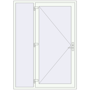 Металопластикові вхідні двері 1500x2100 мм З лівою боковиною (комплектація: За замовчуванням). Вид зсередини Купити Вхідні двері 1500x2100 мм REHAU Brillant-Design Білий (RAL 9016) з двох сторін