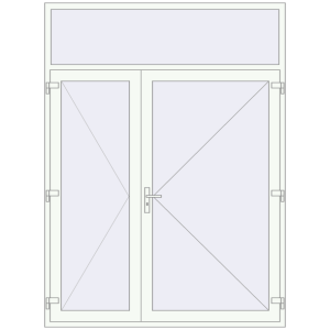 Купити Вхідні двері 1900x2560 мм REHAU Brillant-Design Білий (RAL 9016) з двох сторін
