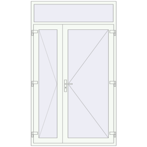 Купити Вхідні двері 1430x2420 мм REHAU Euro-Design 60 Білий (RAL 9016) з двох сторін