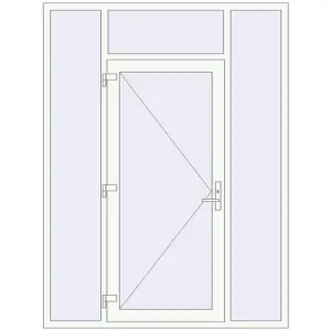 Купити Вхідні двері 1720x2280 мм REHAU Brillant-Design Білий (RAL 9016) з двох сторін