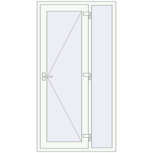 Купити Вхідні двері 1050x2000 мм REHAU Euro-Design 60 Білий (RAL 9016) з двох сторін