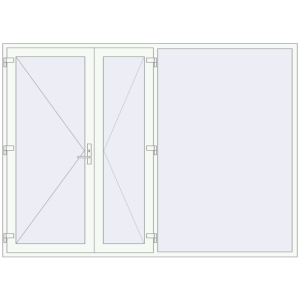 Купити Вхідні двері 2900x2100 мм REHAU Brillant-Design Білий (RAL 9016) з двох сторін