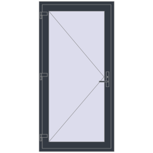 Купити Вхідні двері 1000x2000 мм REHAU Euro-Design 60 ANTHRACITE_GREY_STRUKTURAL з двох сторін