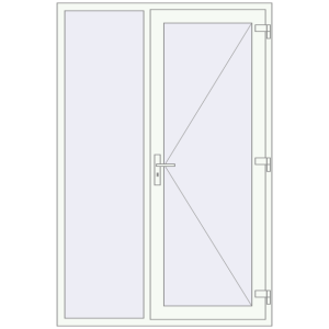 Купити Вхідні двері 1400x2100 мм REHAU SYNEGO Білий (RAL 9016) з двох сторін
