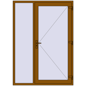 Купити Вхідні двері 1500x2100 мм REHAU Euro-Design 60 GOLDEN OAK з двох сторін