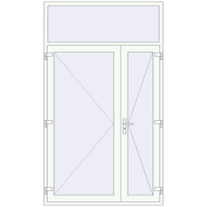 Купити Вхідні двері 1550x2650 мм REHAU Brillant-Design Білий (RAL 9016) з двох сторін
