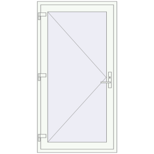 Купити Вхідні двері 1040x1880 мм REHAU Euro-Design 60 Білий (RAL 9016) з двох сторін