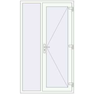 Купити Вхідні двері 1200x2070 мм REHAU Brillant-Design Білий (RAL 9016) з двох сторін