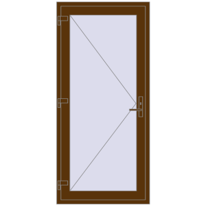 Металопластикові вхідні двері 920x2000 мм Одностулкові (комплектація: Преміум). Вид ззовні Купити Вхідні двері 920x2000 мм REHAU Euro-Design 60 WALNUT з двох сторін