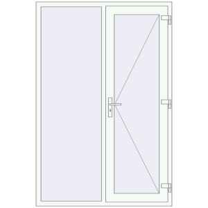 Купити Вхідні двері 1400x2100 мм REHAU Euro-Design 60 WALNUT ззовні