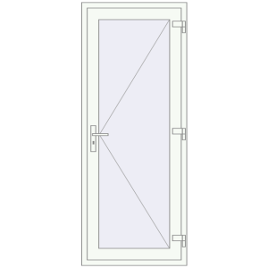 Купити Вхідні двері 800x2000 мм REHAU Euro-Design 60 Білий (RAL 9016) з двох сторін