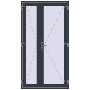 Купити Внутрішні двері 1200x2200 мм REHAU Т94/60 ANTHRACITE_GREY_STRUKTURAL з двох сторін