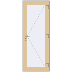 Алюмінієві двері 800x2100 мм Одностулкові (комплектація: За замовчуванням). Вид зсередини Купити Внутрішні двері 800x2100 мм Altest RAL 1014 Ivory з двох сторін