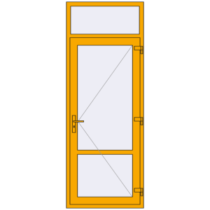 Купити Внутрішні двері 900x2400 мм Altest RAL 1003 Signal yellow з двох сторін