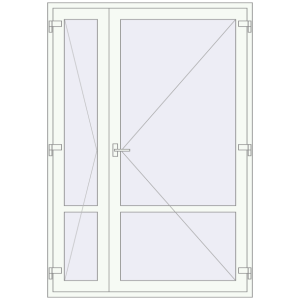 Купити Внутрішні двері 1600x2300 мм REHAU Т94/60 Білий (RAL 9016) з двох сторін