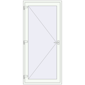 Алюмінієві двері 1000x2200 мм Одностулкові (комплектація: За замовчуванням). Вид зсередини Купити Міжкімнатні двері 1000x2200 мм KMD Вхідні двері, відкривання назовні