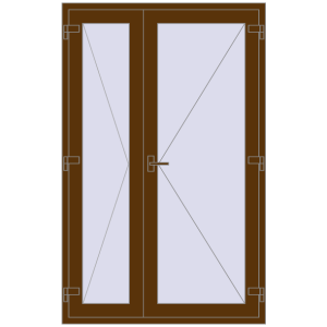Купити Внутрішні двері 1300x2050 мм REHAU Т94/60 WALNUT з двох сторін