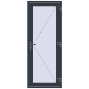 Купити Внутрішні двері 800x2080 мм REHAU Т94/60 ANTHRACITE_GREY_STRUKTURAL з двох сторін
