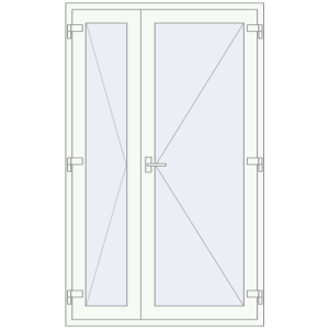Купити Внутрішні двері 1290x2100 мм REHAU Т94/60 Білий (RAL 9016) з двох сторін