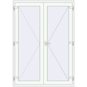 Купити Внутрішні двері 1500x2100 мм REHAU Z74/60 Білий (RAL 9016) з двох сторін