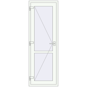 Алюмінієві двері 700x2050 мм Одностулкові з імпостом (комплектація: За замовчуванням). Вид зсередини Купити Внутрішні двері 700x2050 мм Altest RAL 9016 Traffic white з двох сторін