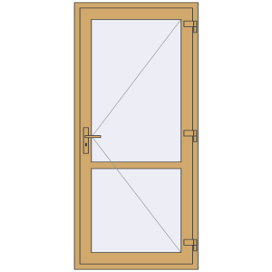 Алюмінієві двері 950x2050 мм Одностулкові з імпостом (комплектація: За замовчуванням). Вид зсередини Купити Внутрішні двері 950x2050 мм Altest RAL 1002 Sand yellow з двох сторін