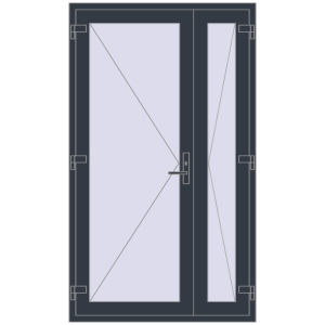 Купити Внутрішні двері 1200x2050 мм REHAU Т94/60 ANTHRACITE_GREY_STRUKTURAL з двох сторін