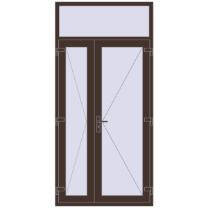 Алюмінієві двері 1200x2500 мм Двостулкові (комплектація: За замовчуванням). Вид зсередини Купити Внутрішні двері 1200x2500 мм Altest RAL 8017 Chocolate brown з двох сторін
