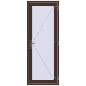 Алюмінієві двері 800x2100 мм Одностулкові (комплектація: За замовчуванням). Вид зсередини Купити Внутрішні двері 800x2100 мм Altest RAL 8017 Chocolate brown з двох сторін