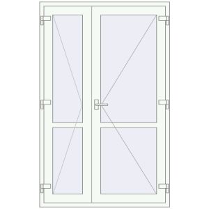 Купити Внутрішні двері 1300x2050 мм REHAU Т94/60 Білий (RAL 9016) з двох сторін