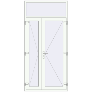 Алюмінієві двері 1200x2500 мм Двостулкові (комплектація: За замовчуванням). Вид зсередини Купити Внутрішні двері 1200x2500 мм Altest RAL 9016 Traffic white з двох сторін