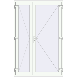 Купити Внутрішні двері 1450x2240 мм REHAU Z74/60 Білий (RAL 9016) з двох сторін