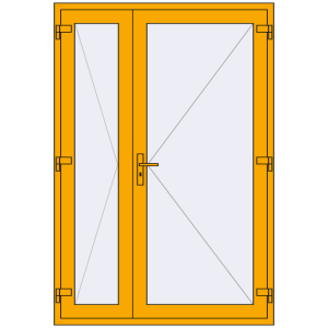 Купити Внутрішні двері 1400x2050 мм Altest RAL 1003 Signal yellow з двох сторін